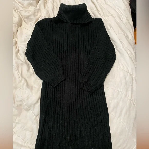 YIBOCK Turtleneck Loose Long Sleeve Pullover Sweater Dress - Picture 7 of 9